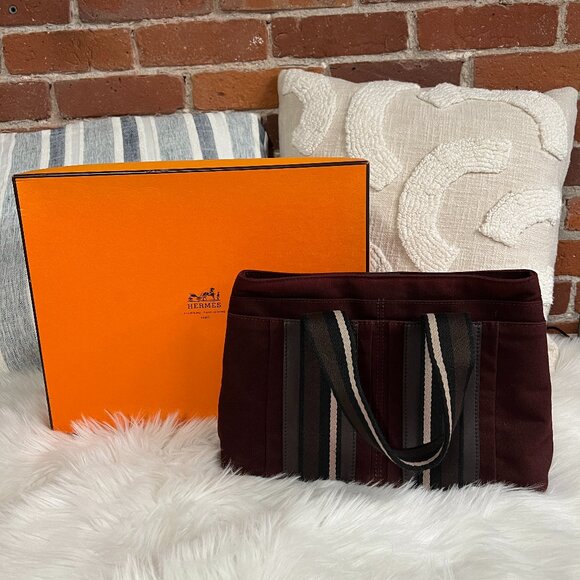 Hermes Troca Burgundy Tote Bag - Picture 1 of 8